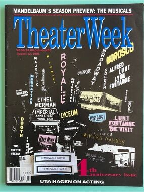 4th anniversary issue Season Preview Theater Week Magazine August 12 1991 Label